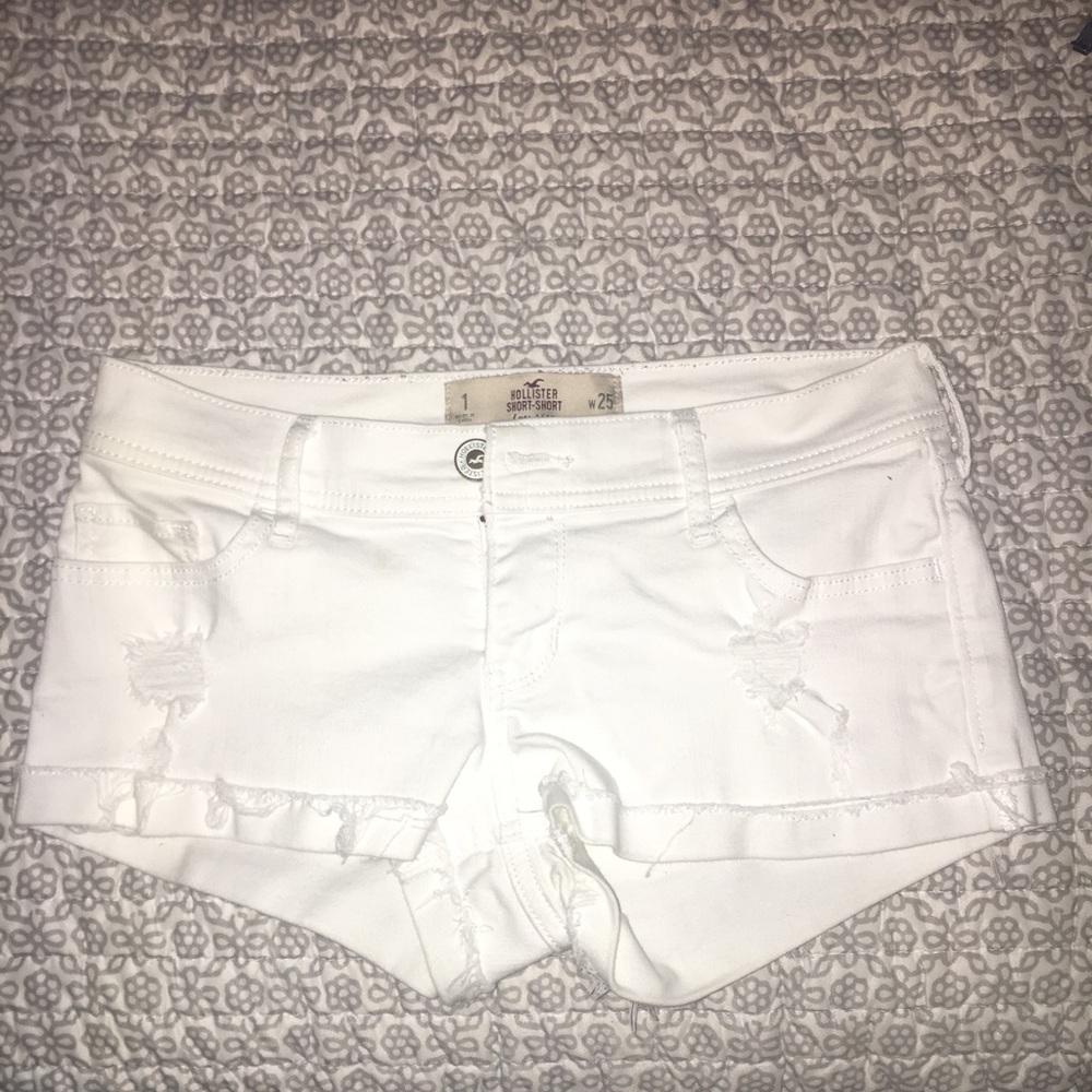 Hollister White Denim Shorts